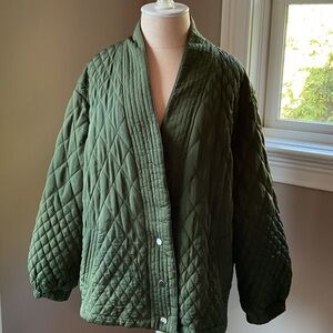 Aqua Green Quilted Utility Jacket